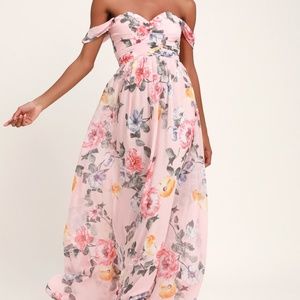 Lulus Harmonious Love Off-the-Shoulder Maxi Dress
